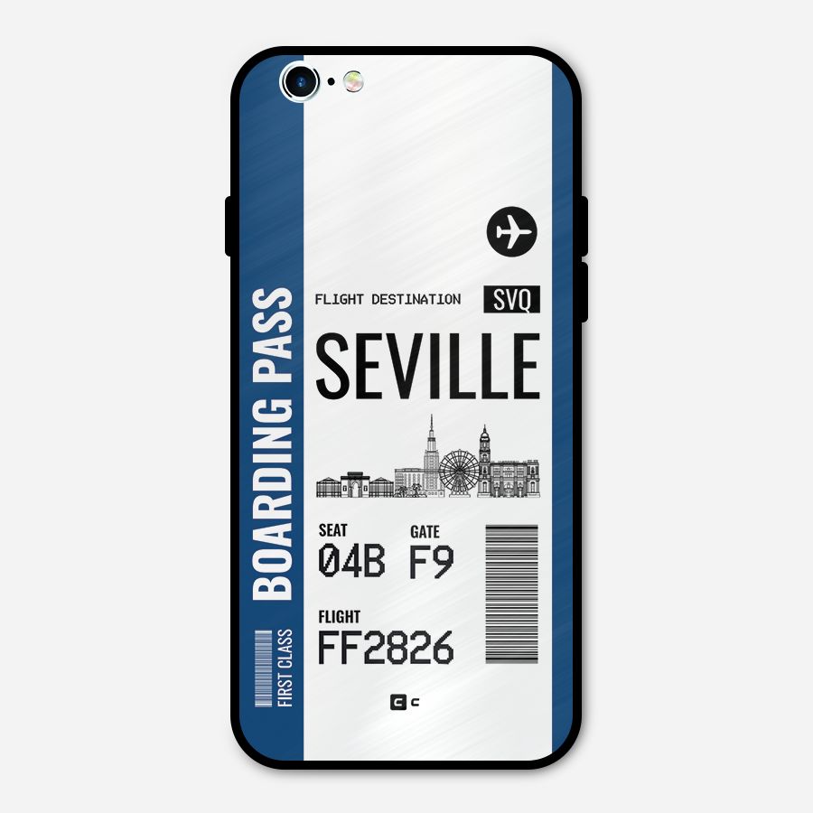 Seville Boarding Pass Metal Back Case for iPhone 6 6s
