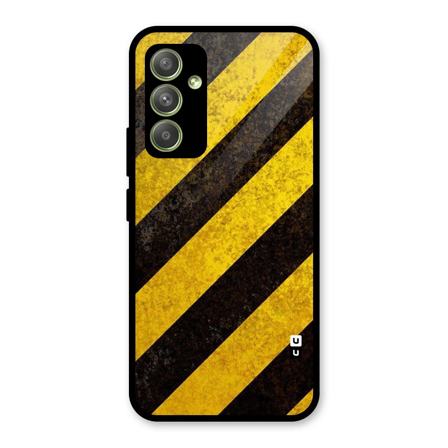 Shaded Yellow Stripes Glass Back Case for Galaxy A54