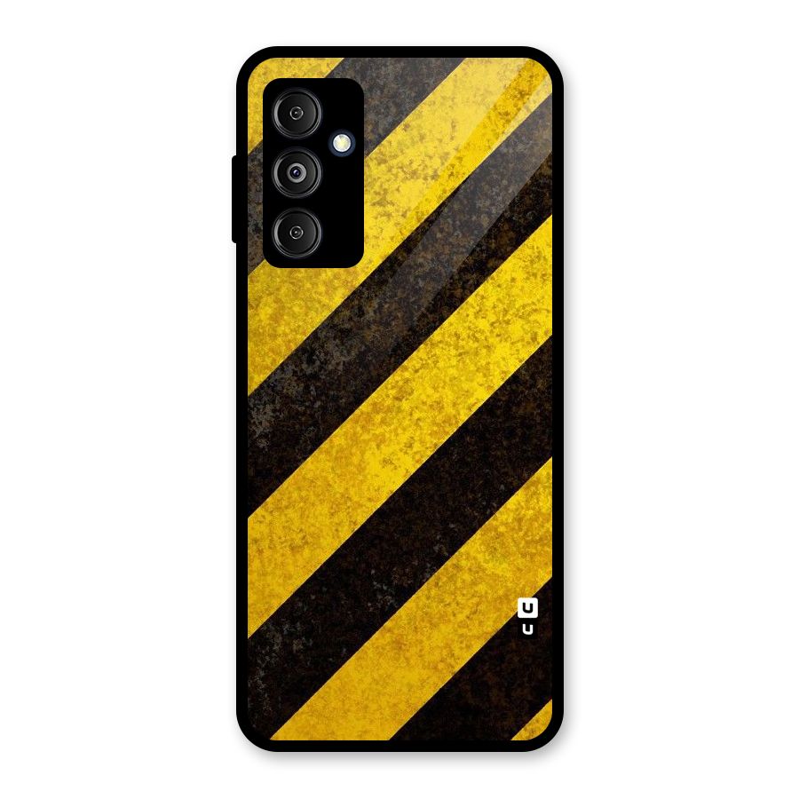 Shaded Yellow Stripes Glass Back Case for Galaxy M14 5G