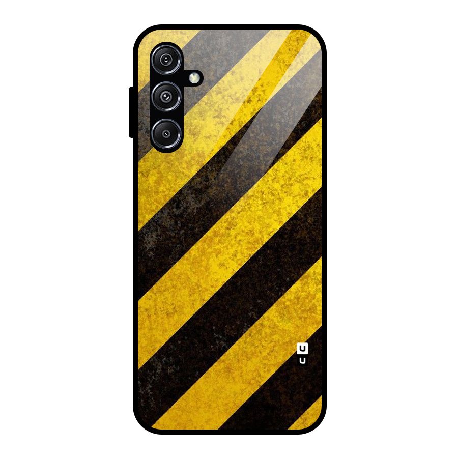 Shaded Yellow Stripes Glass Back Case for Galaxy M34 5G