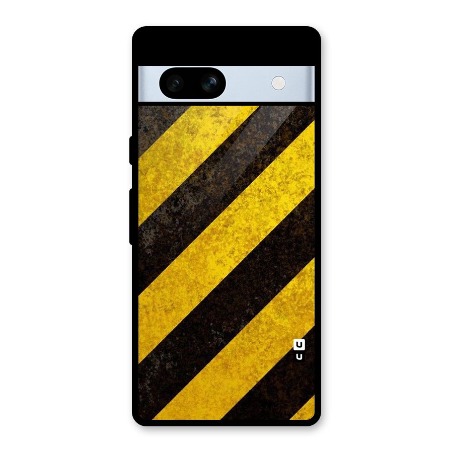 Shaded Yellow Stripes Glass Back Case for Google Pixel 7a