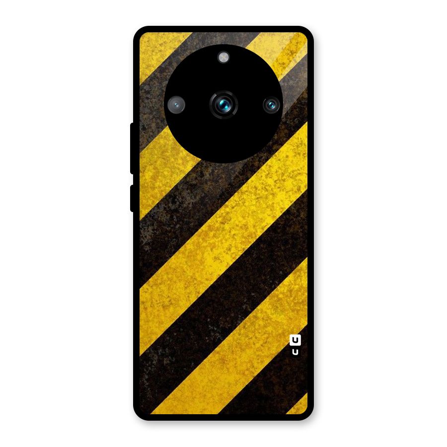 Shaded Yellow Stripes Glass Back Case for Realme 11 Pro