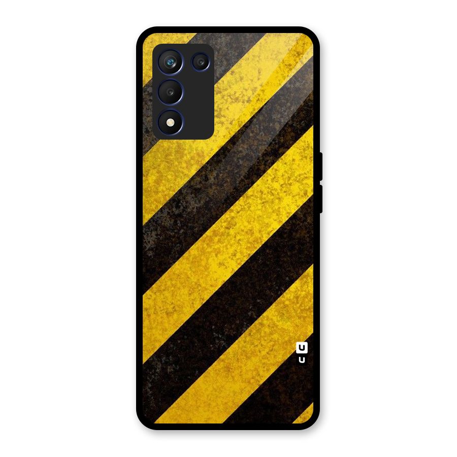 Shaded Yellow Stripes Glass Back Case for Realme 9 5G Speed