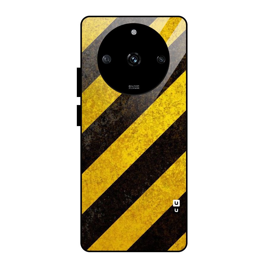 Shaded Yellow Stripes Glass Back Case for Realme Narzo 60 5G