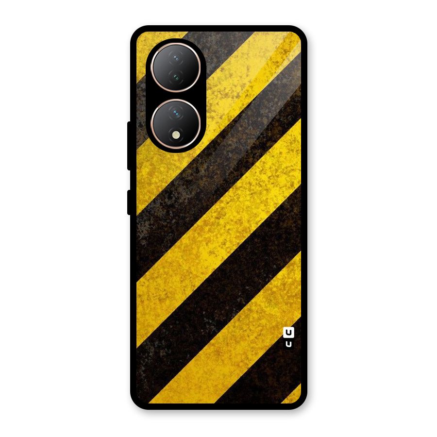 Shaded Yellow Stripes Glass Back Case for Vivo Y100