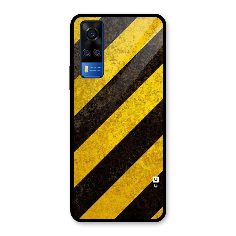 Shaded Yellow Stripes Glass Back Case for Vivo Y31