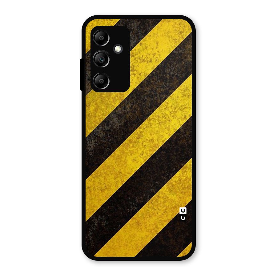 Shaded Yellow Stripes Metal Back Case for Galaxy A14 5G