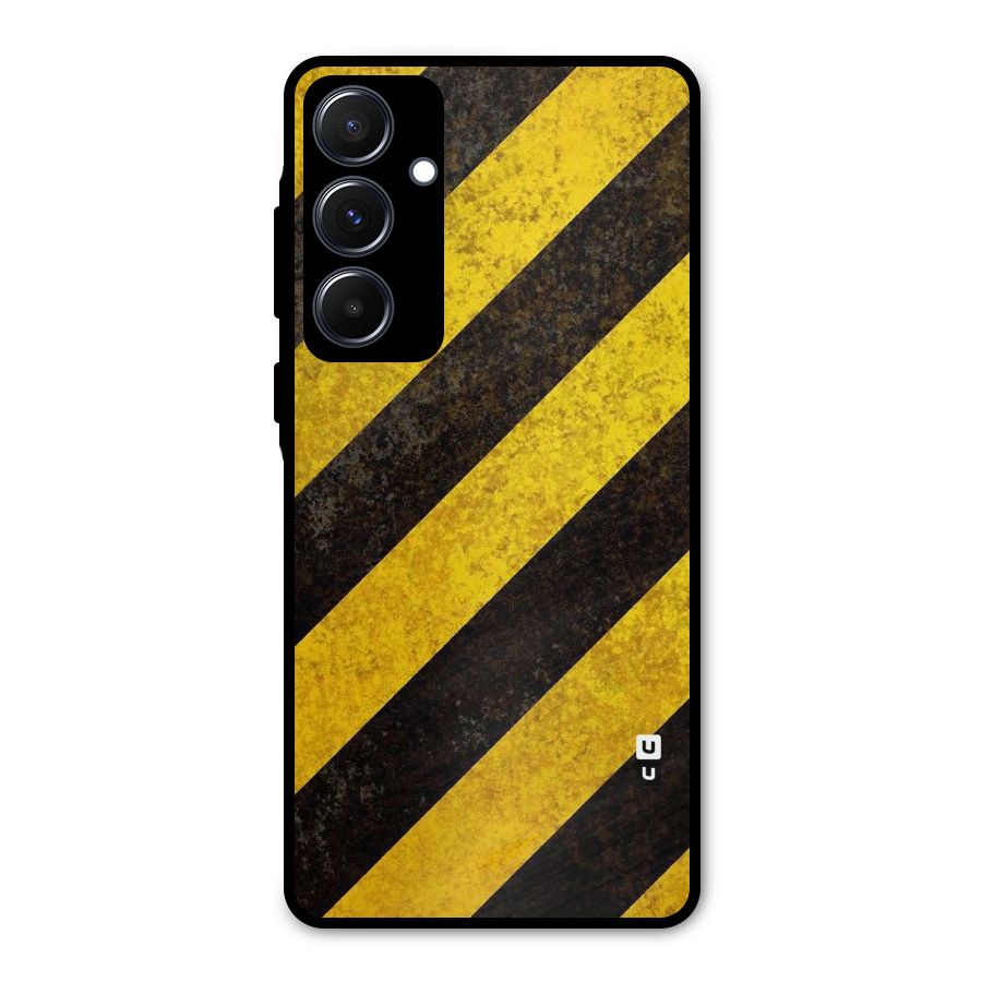 Shaded Yellow Stripes Metal Back Case for Galaxy A55