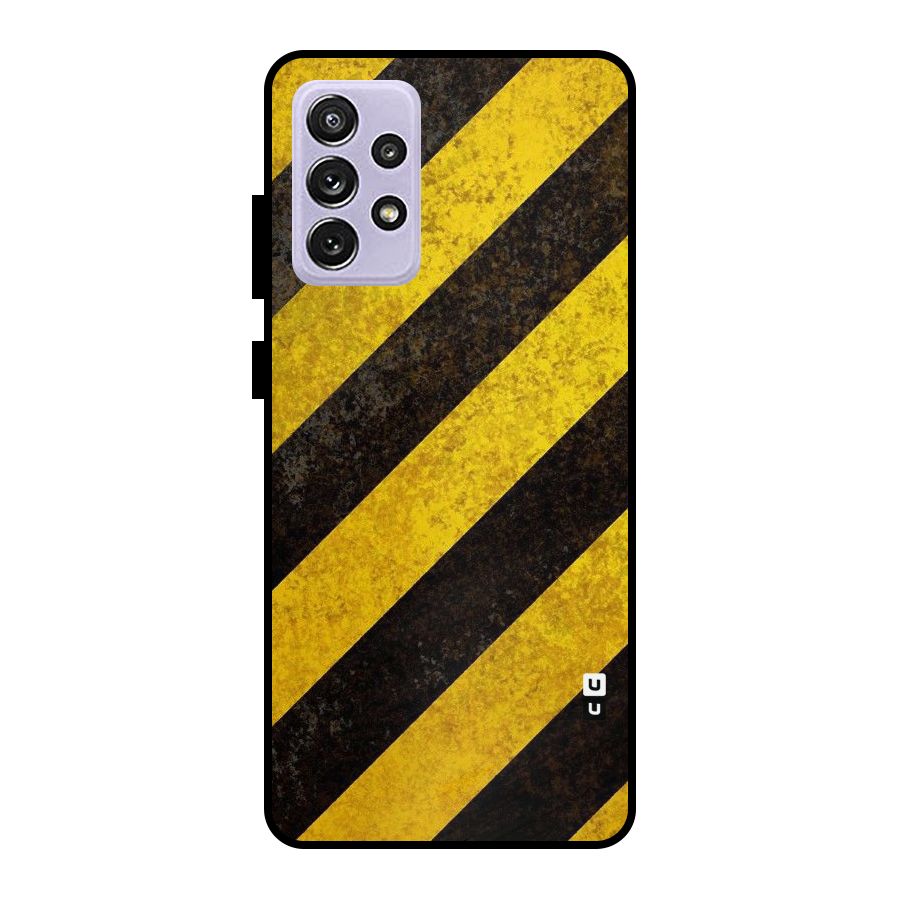 Shaded Yellow Stripes Metal Back Case for Galaxy A72
