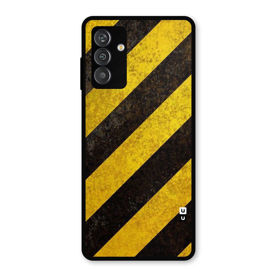 Shaded Yellow Stripes Metal Back Case for Galaxy F13