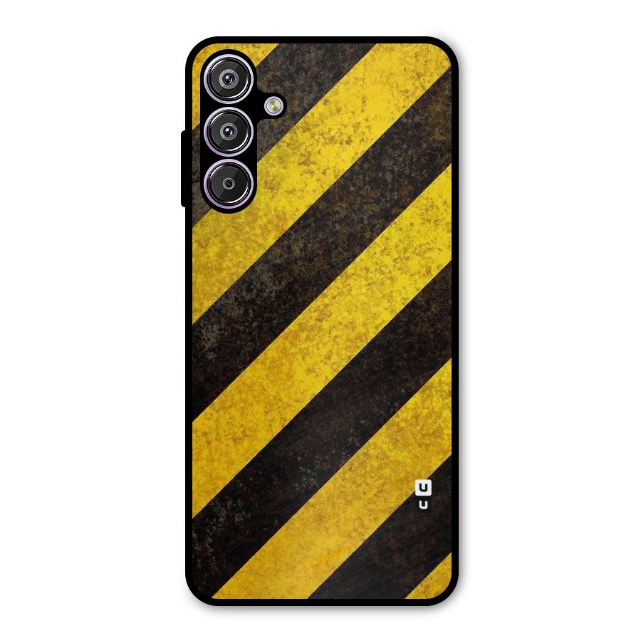 Shaded Yellow Stripes Metal Back Case for Galaxy F15