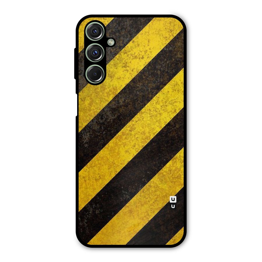 Shaded Yellow Stripes Metal Back Case for Galaxy F34