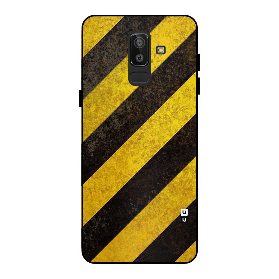 Shaded Yellow Stripes Metal Back Case for Galaxy J8