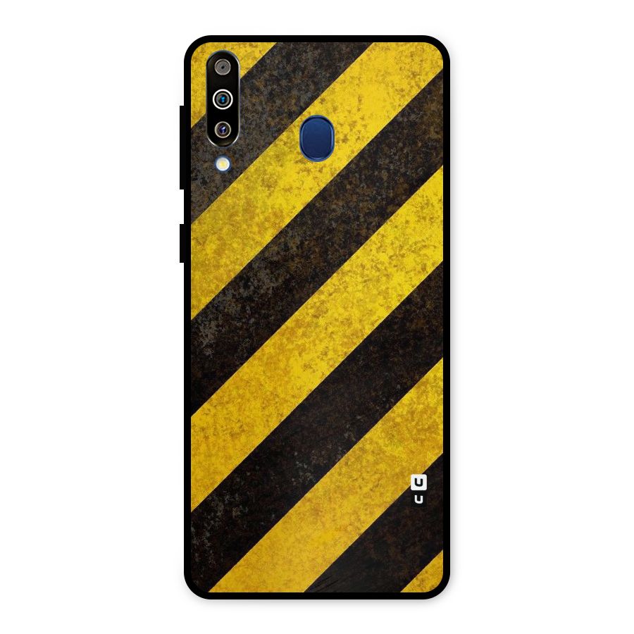 Shaded Yellow Stripes Metal Back Case for Galaxy M30