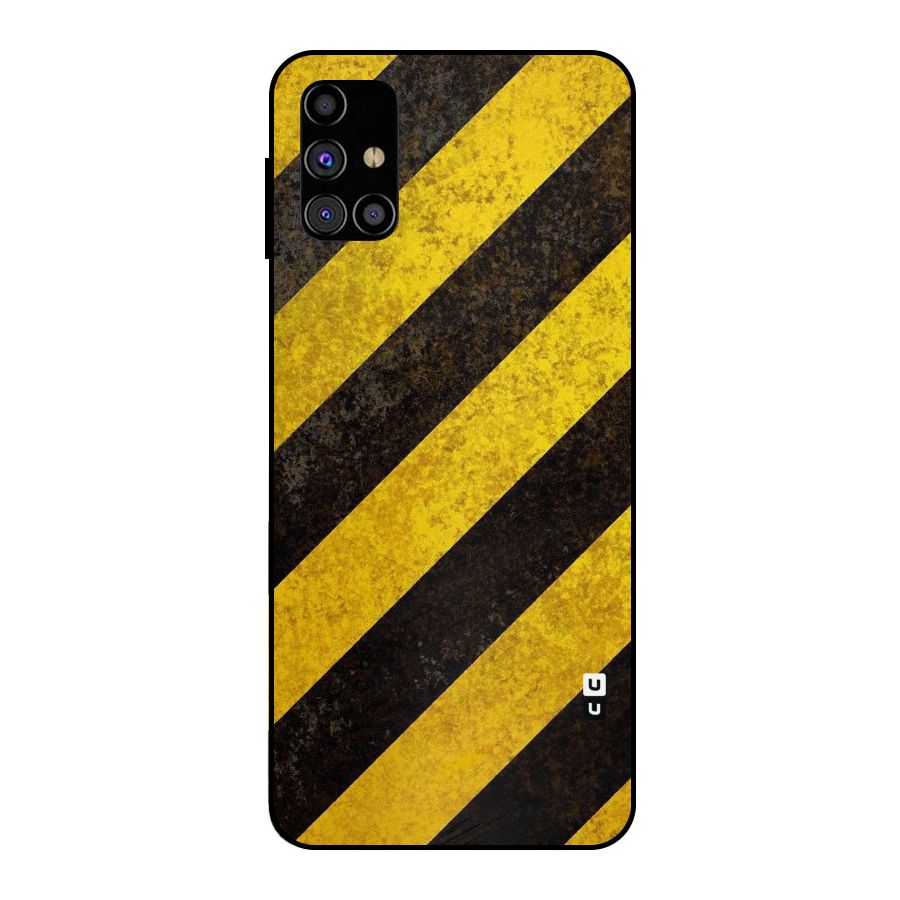 Shaded Yellow Stripes Metal Back Case for Galaxy M31s