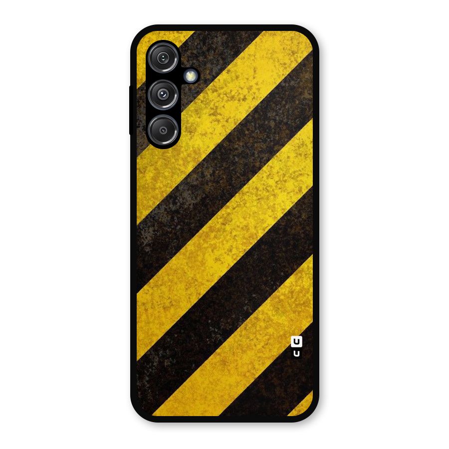Shaded Yellow Stripes Metal Back Case for Galaxy M34 5G