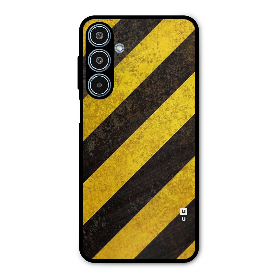 Shaded Yellow Stripes Metal Back Case for Galaxy M35