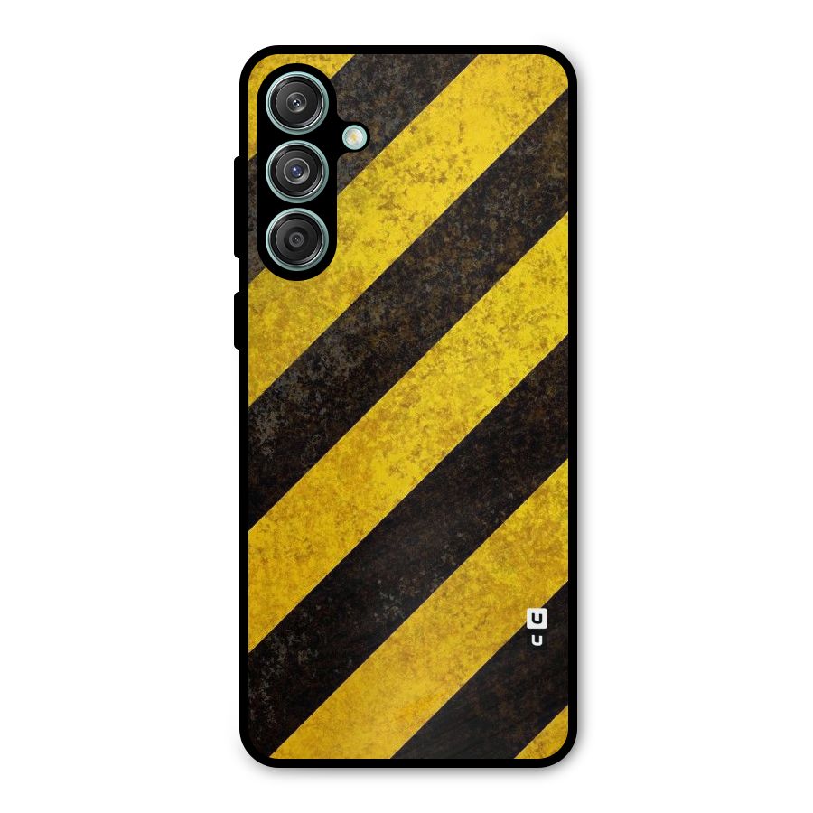 Shaded Yellow Stripes Metal Back Case for Galaxy M55 5G