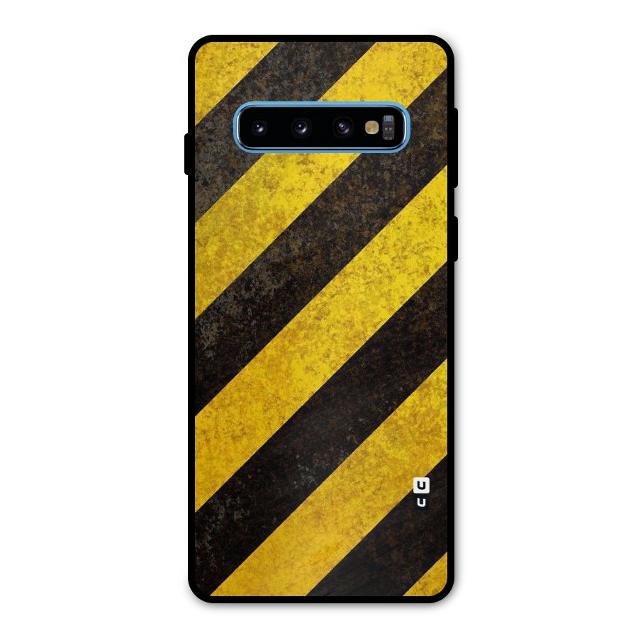 Shaded Yellow Stripes Metal Back Case for Galaxy S10