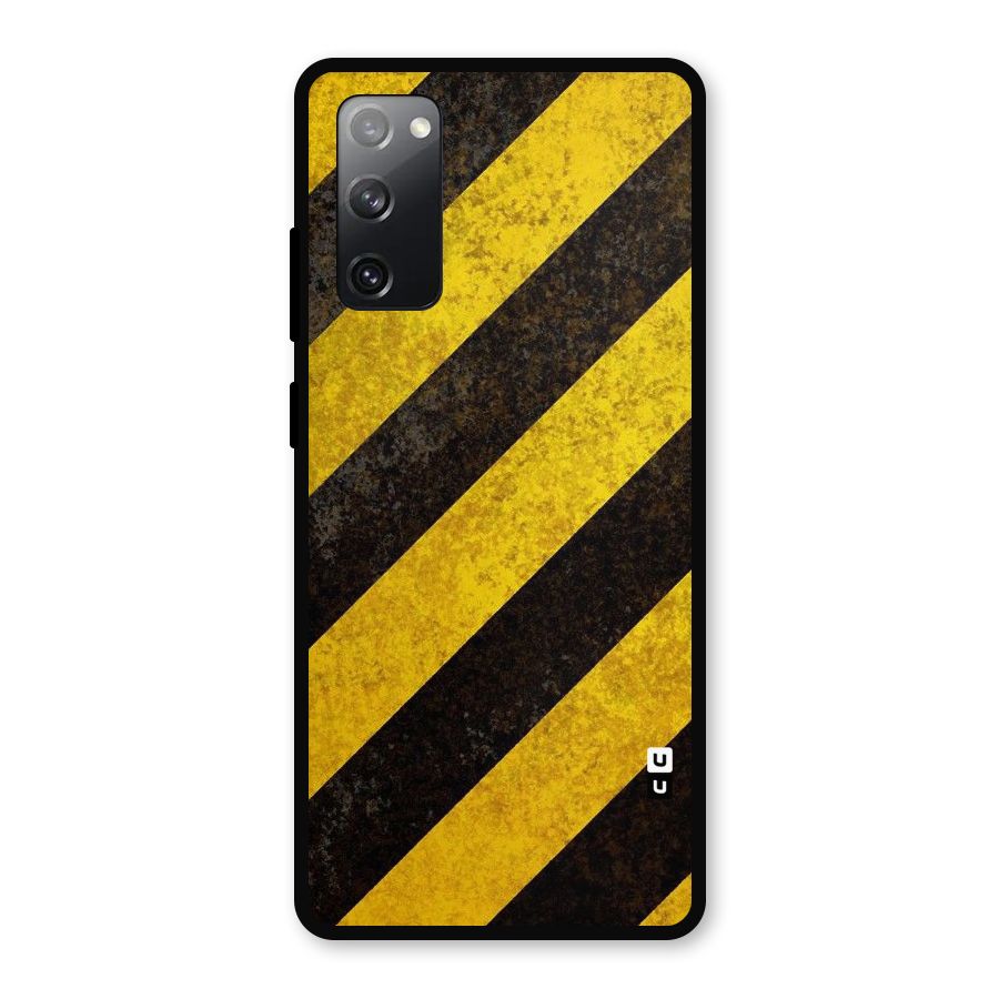 Shaded Yellow Stripes Metal Back Case for Galaxy S20 FE 5G