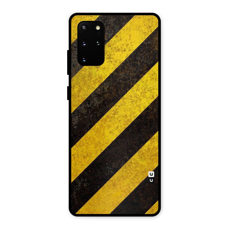 Shaded Yellow Stripes Metal Back Case for Galaxy S20 Plus