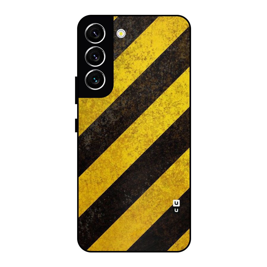 Shaded Yellow Stripes Metal Back Case for Galaxy S22 5G