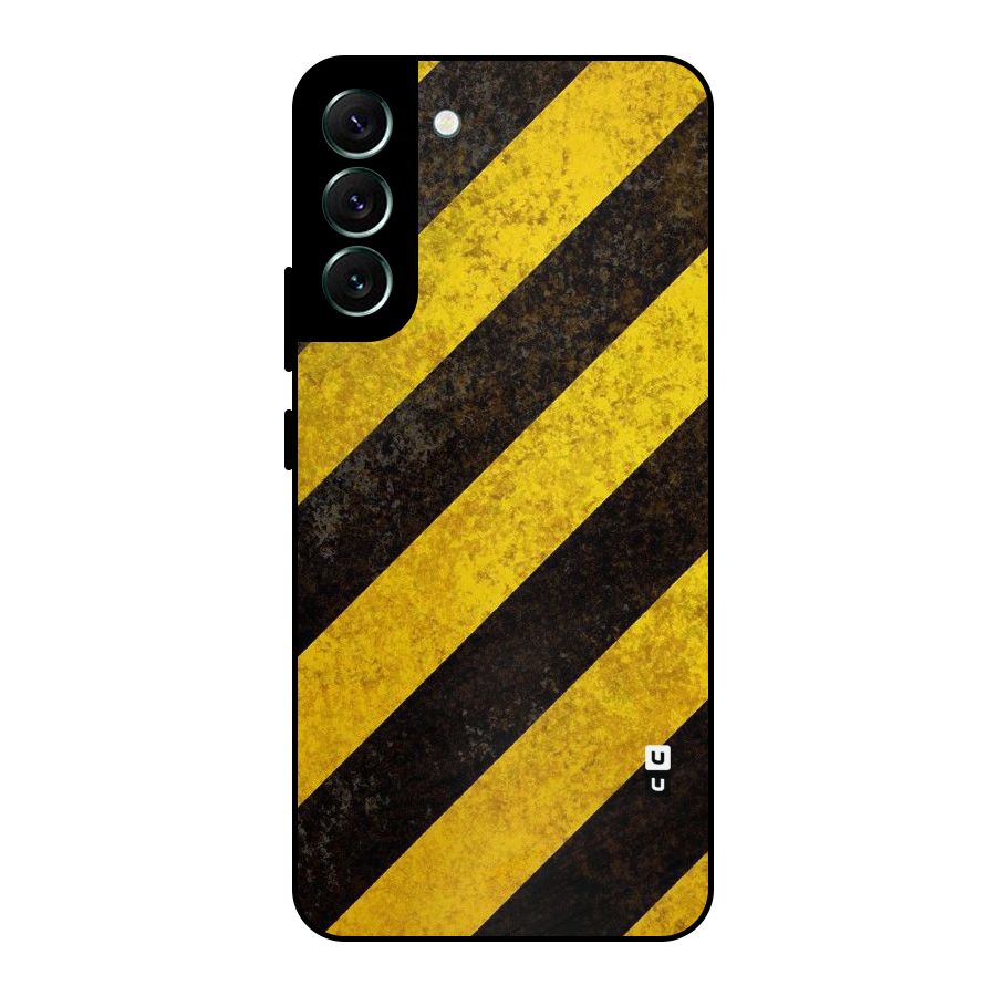 Shaded Yellow Stripes Metal Back Case for Galaxy S22 Plus 5G
