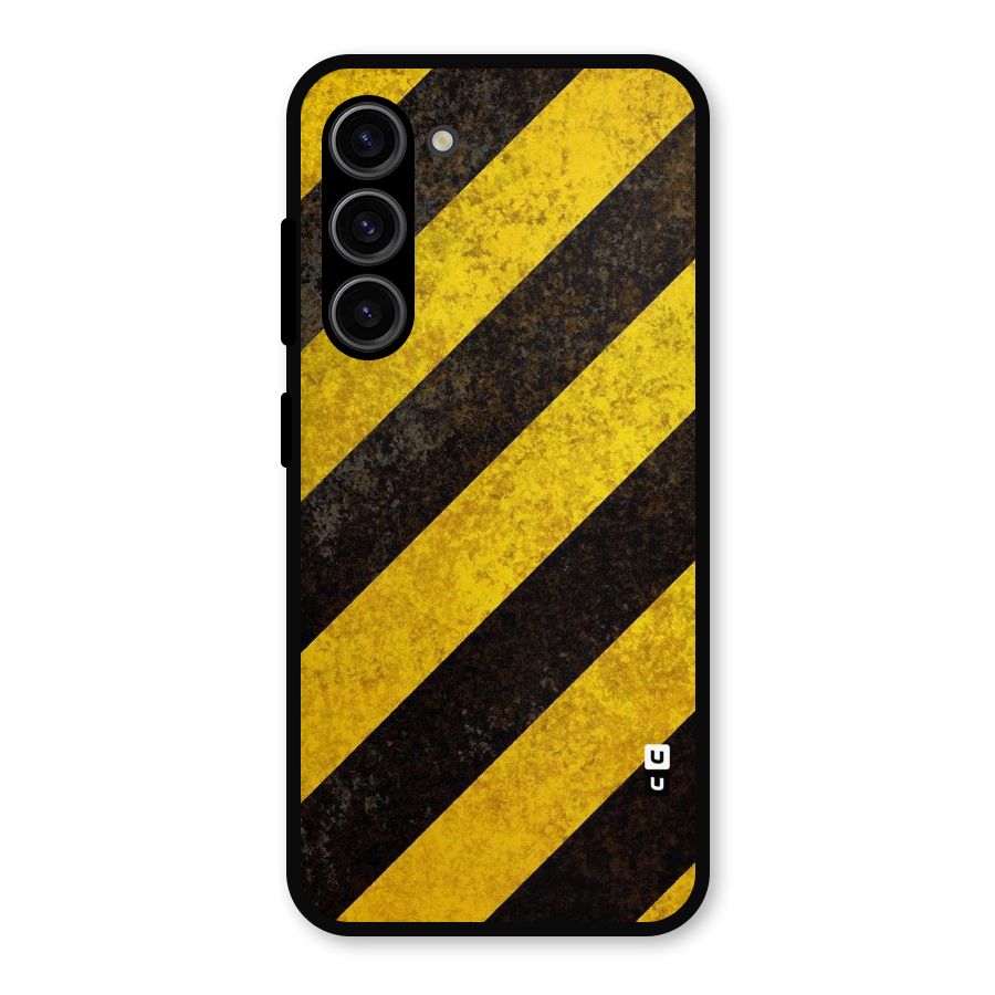 Shaded Yellow Stripes Metal Back Case for Galaxy S23