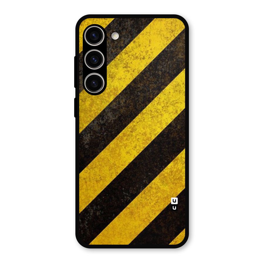 Shaded Yellow Stripes Metal Back Case for Galaxy S23 Plus