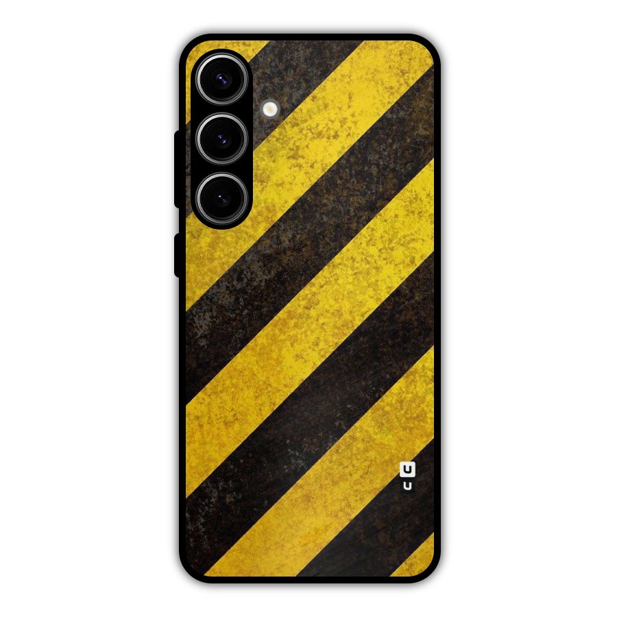 Shaded Yellow Stripes Metal Back Case for Galaxy S24 Plus