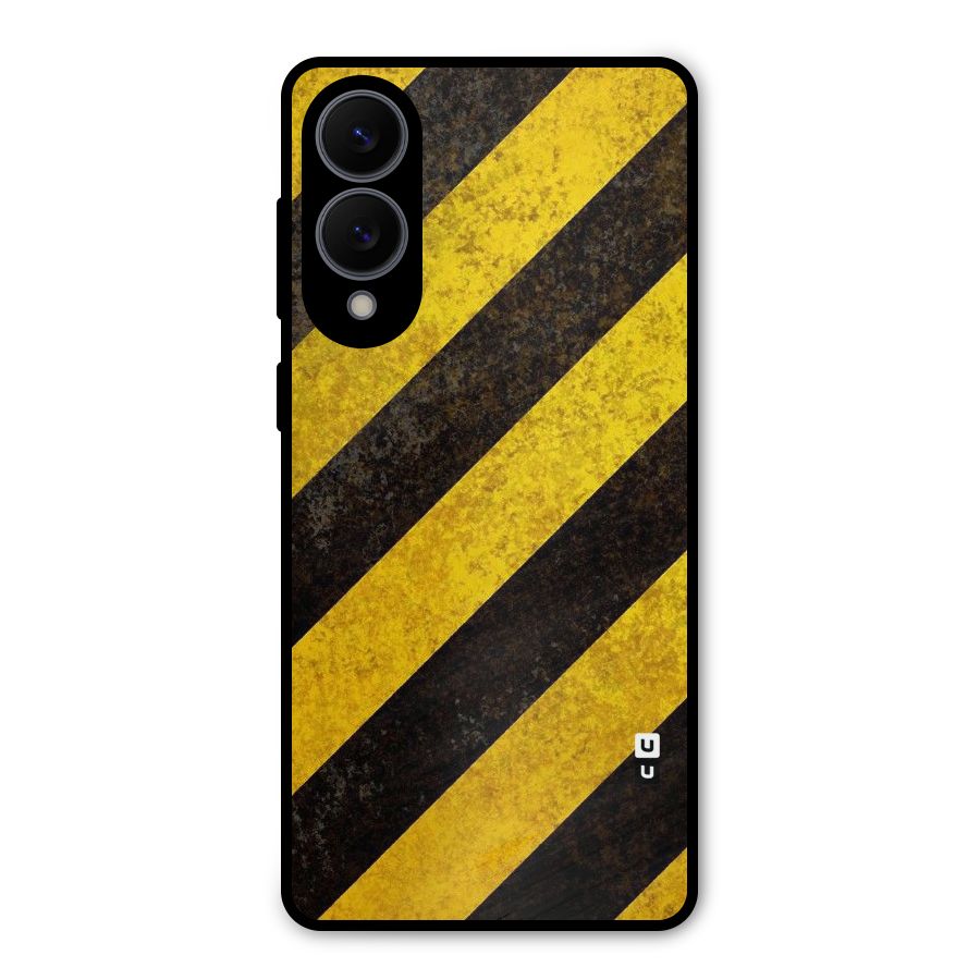 Shaded Yellow Stripes Metal Back Case for Galaxy S25 Edge