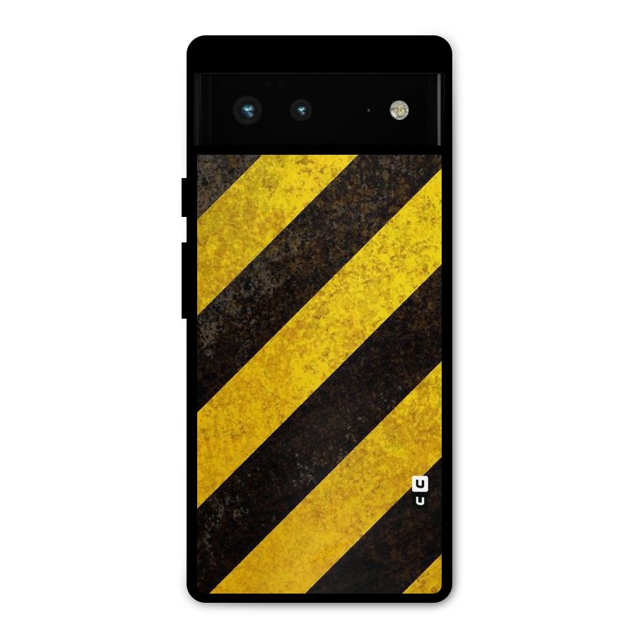 Shaded Yellow Stripes Metal Back Case for Google Pixel 6