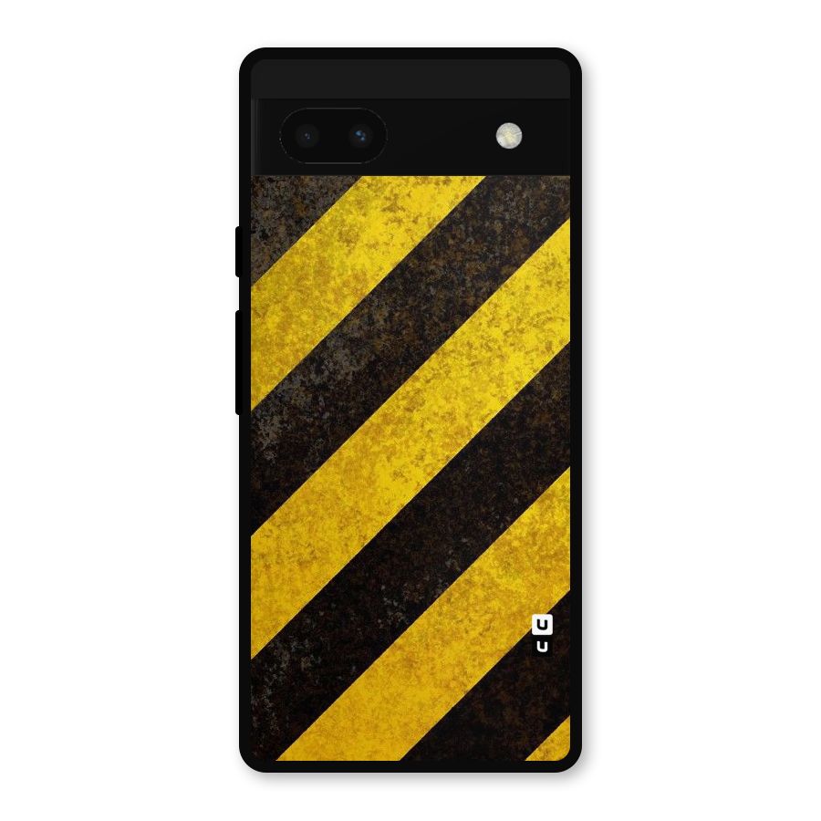 Shaded Yellow Stripes Metal Back Case for Google Pixel 6a