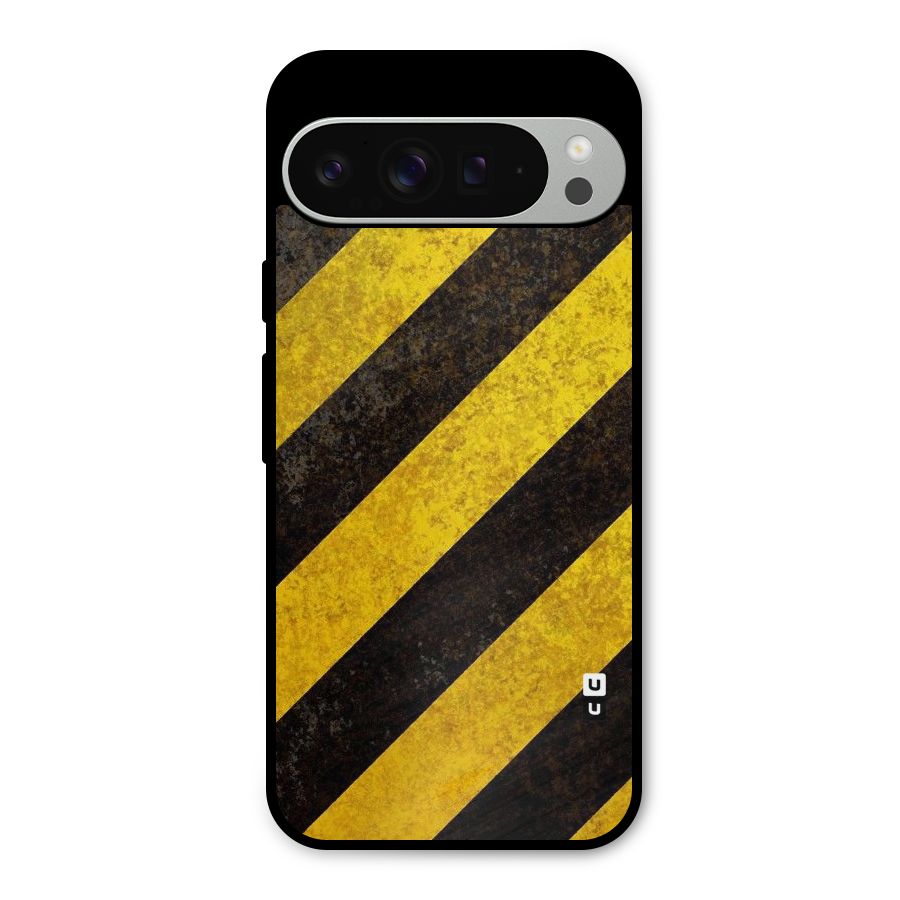Shaded Yellow Stripes Metal Back Case for Google Pixel 9 Pro XL