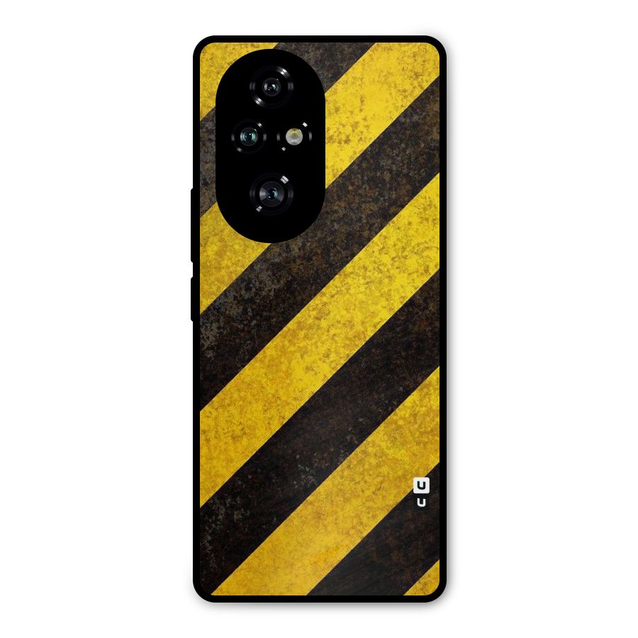 Shaded Yellow Stripes Metal Back Case for Honor 200 Pro