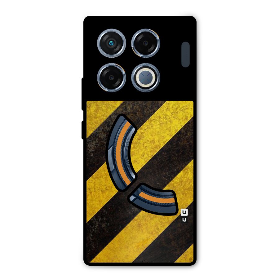 Shaded Yellow Stripes Metal Back Case for Infinix GT 20 Pro