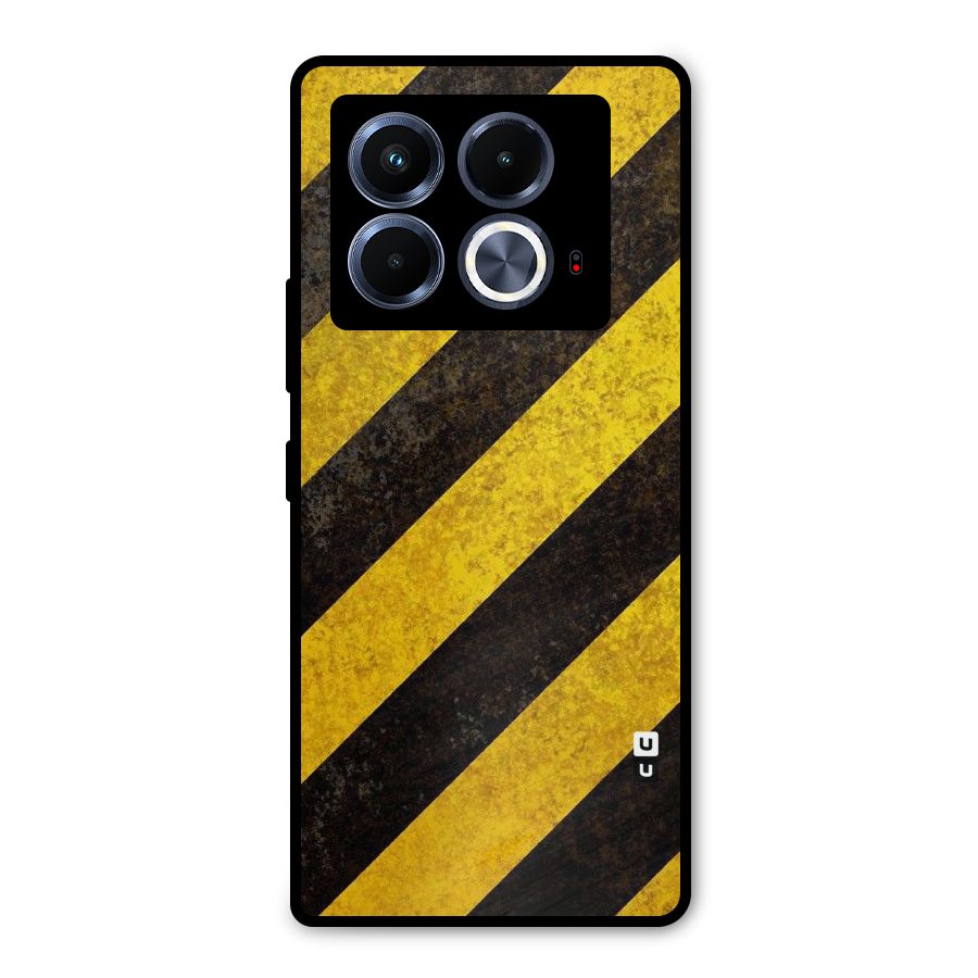 Shaded Yellow Stripes Metal Back Case for Infinix Note 40 5G