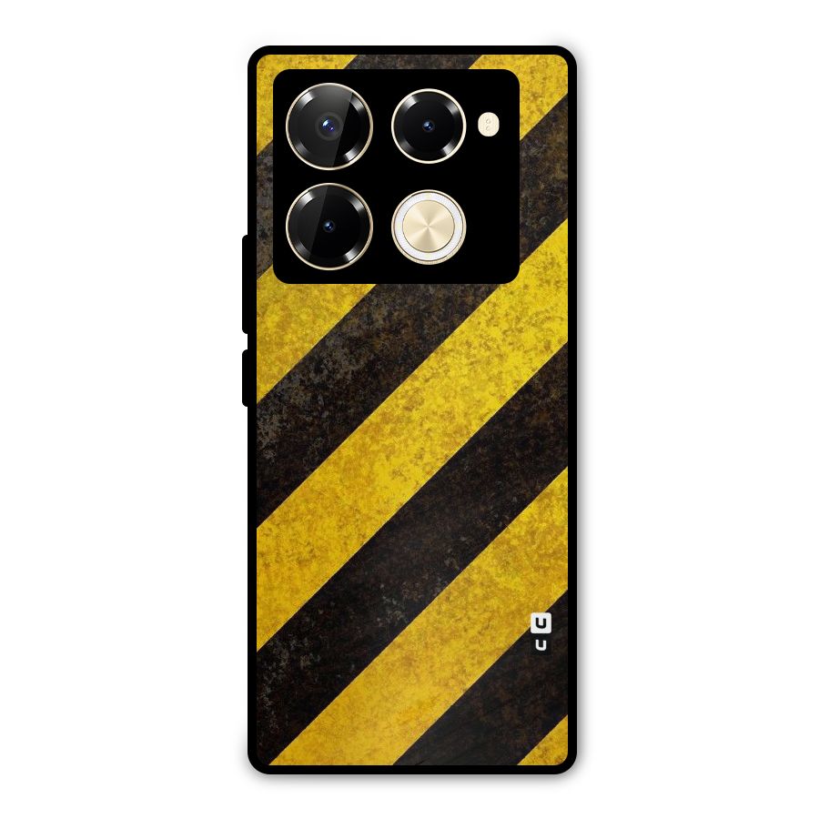 Shaded Yellow Stripes Metal Back Case for Infinix Note 40 Pro Plus
