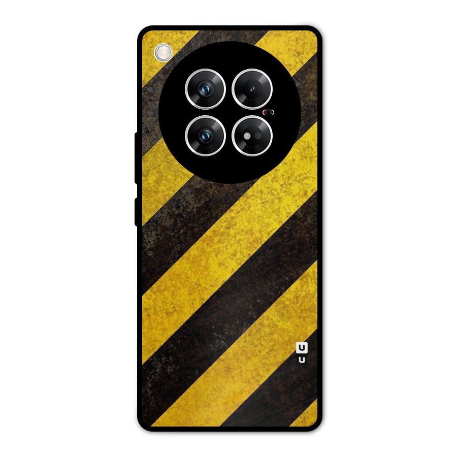Shaded Yellow Stripes Metal Back Case for Infinix Zero 40 5G