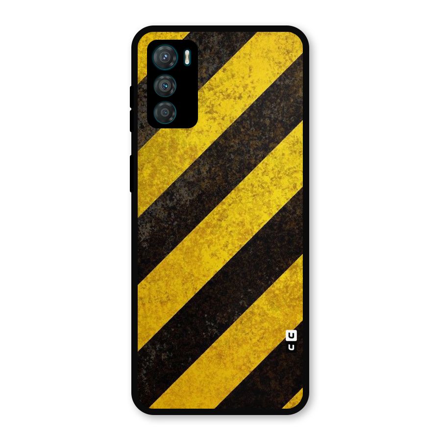 Shaded Yellow Stripes Metal Back Case for Moto G42
