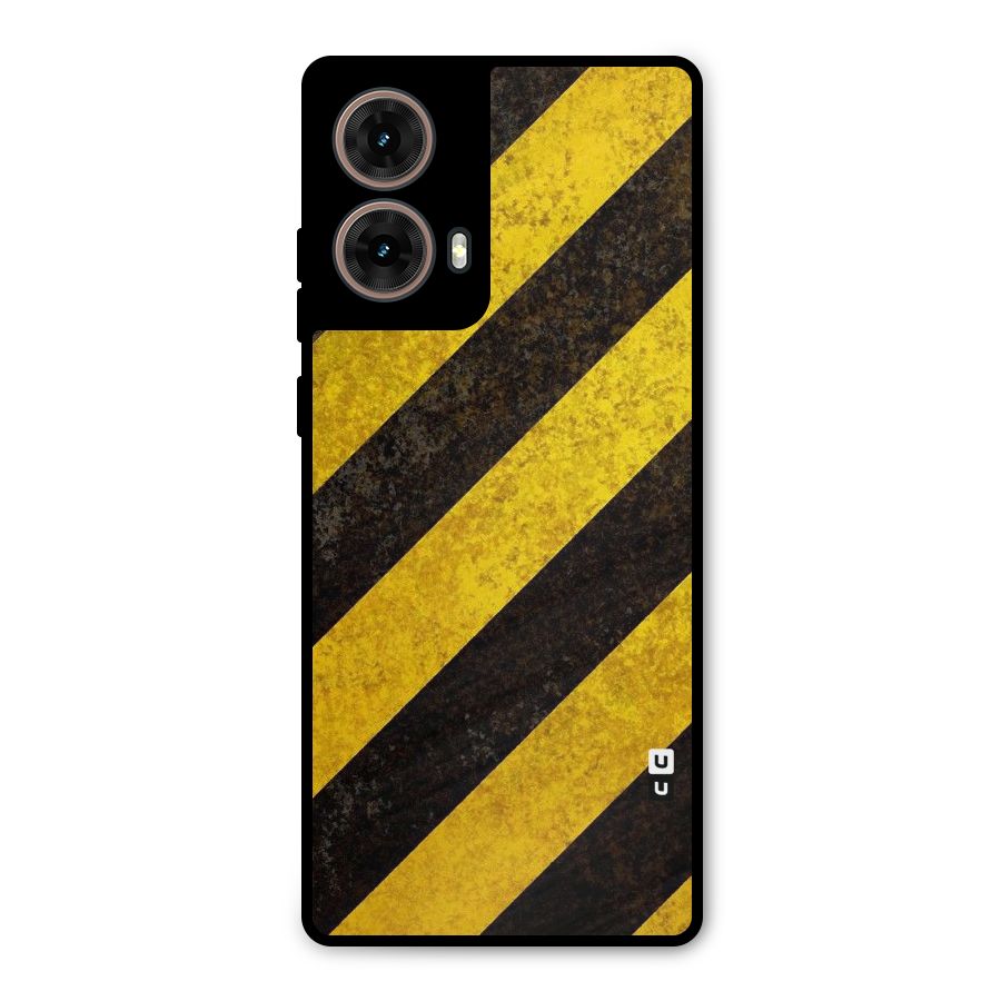 Shaded Yellow Stripes Metal Back Case for Moto G85