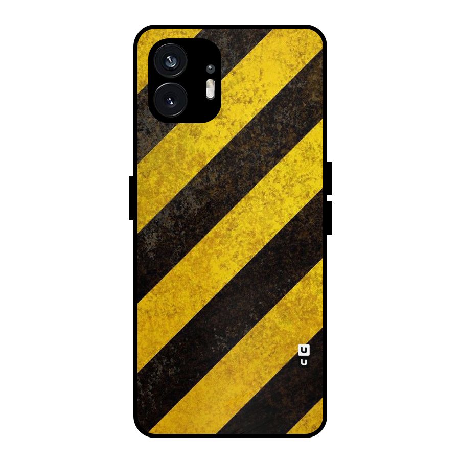 Shaded Yellow Stripes Metal Back Case for Nothing Phone 2