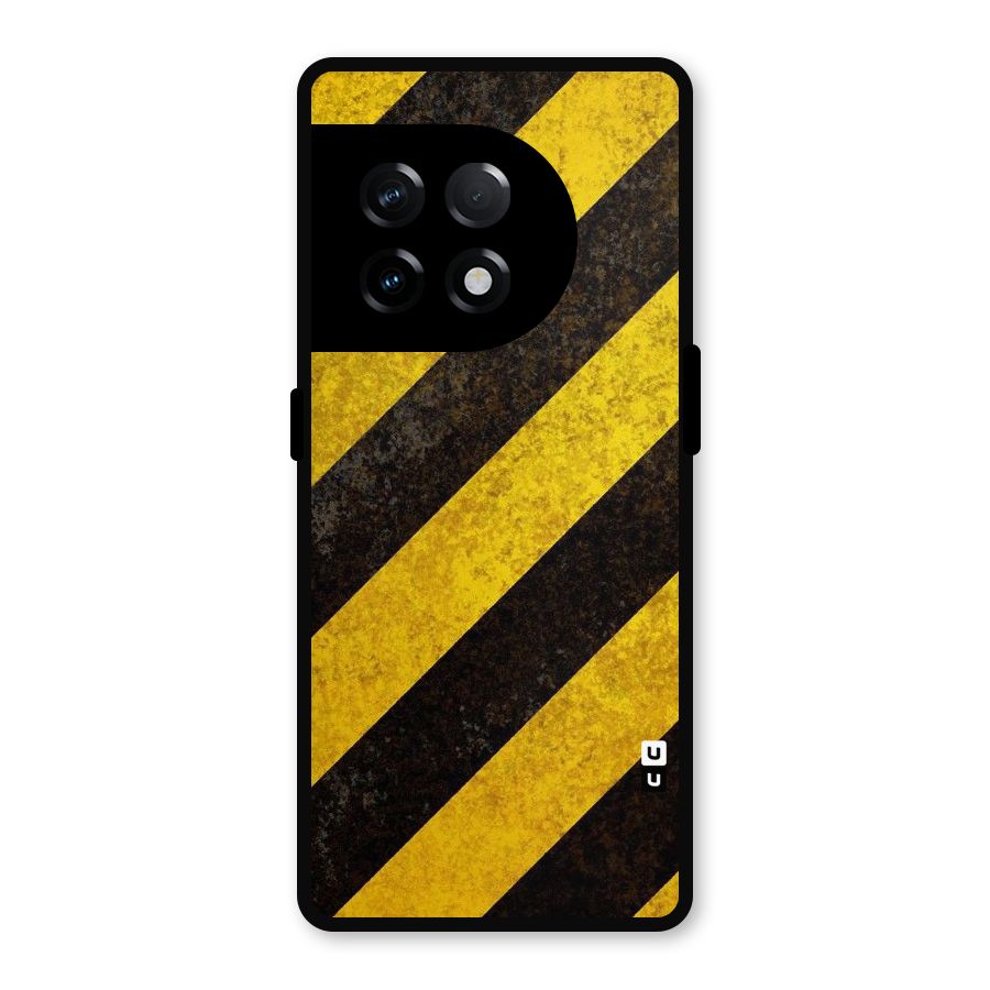 Shaded Yellow Stripes Metal Back Case for OnePlus 11R