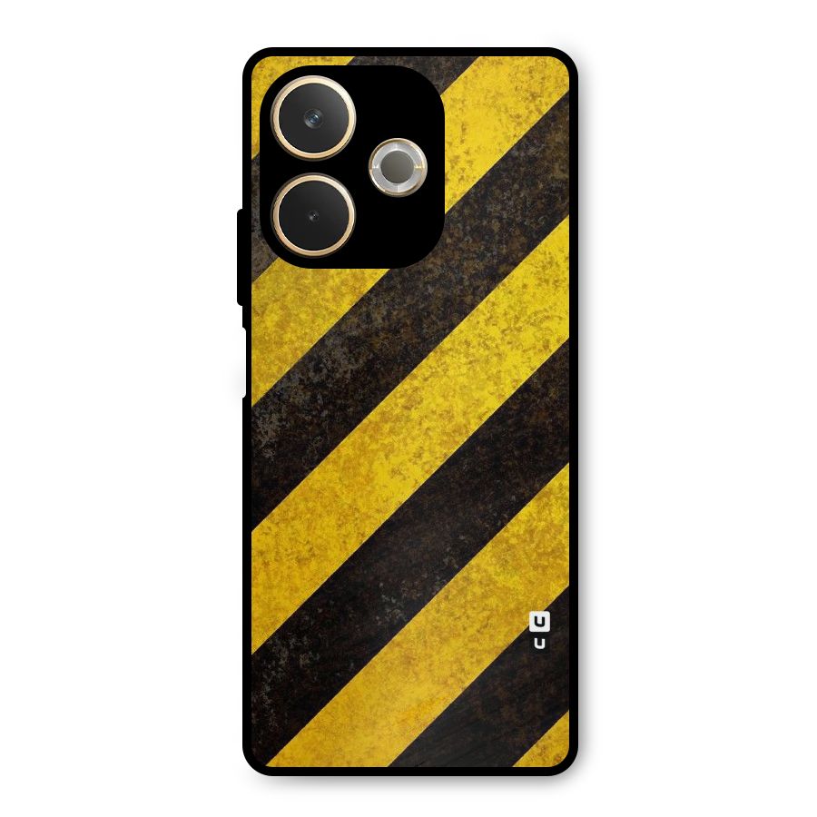 Shaded Yellow Stripes Metal Back Case for Oppo A5 Pro