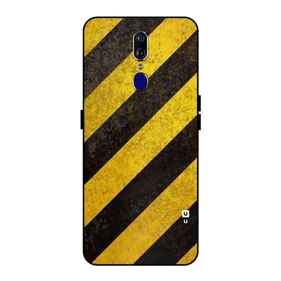Shaded Yellow Stripes Metal Back Case for Oppo F11