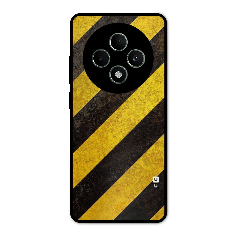 Shaded Yellow Stripes Metal Back Case for Oppo F27