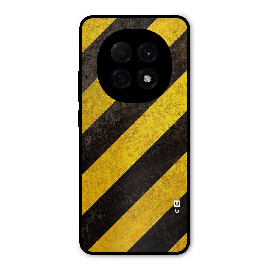Shaded Yellow Stripes Metal Back Case for Oppo F29 Pro