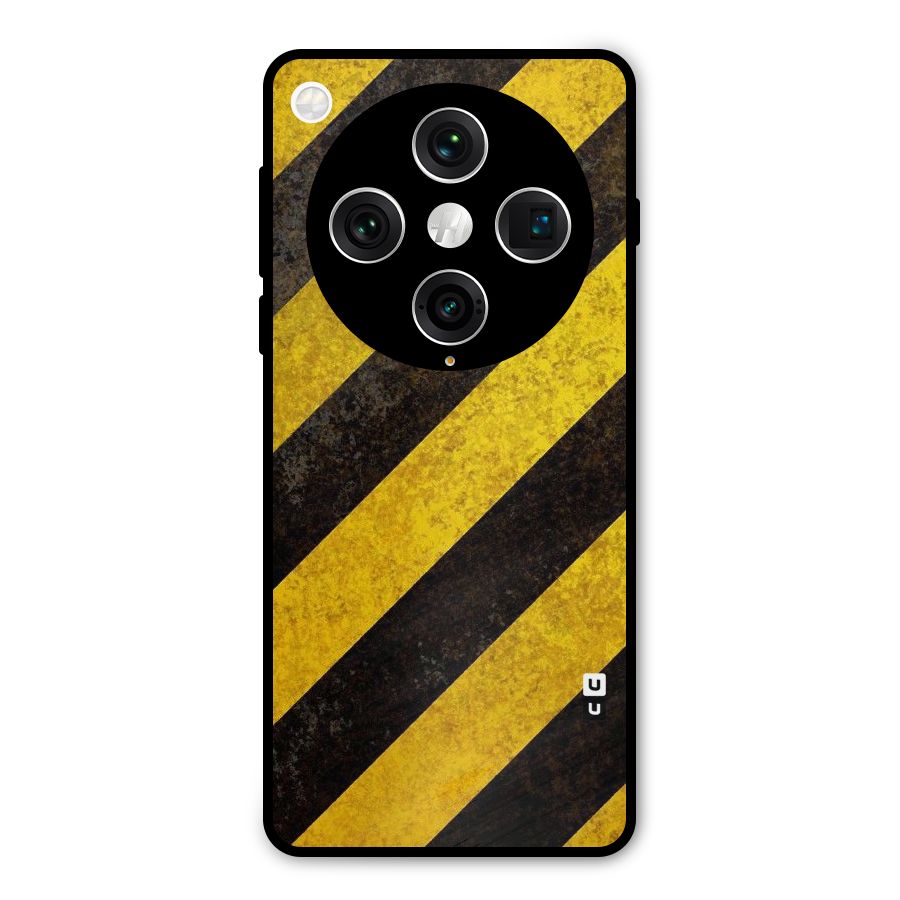 Shaded Yellow Stripes Metal Back Case for Oppo Find X8 Pro