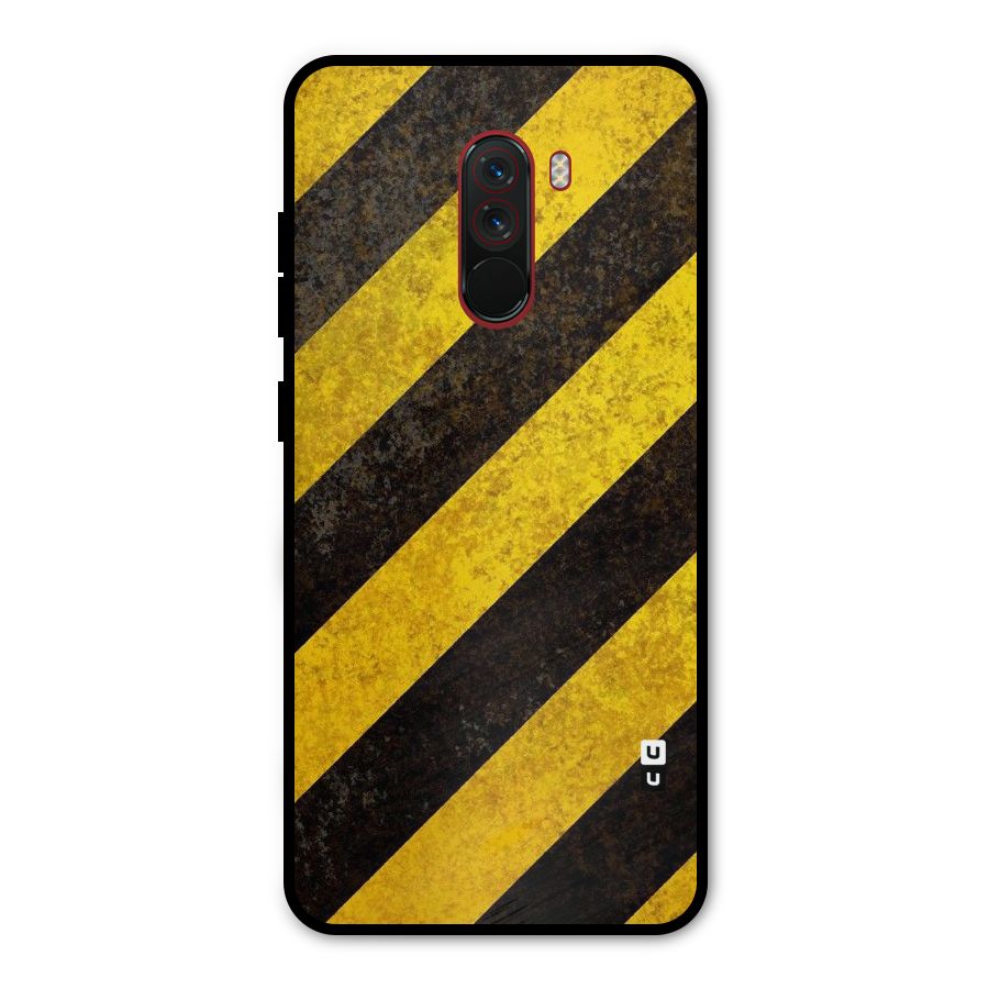 Shaded Yellow Stripes Metal Back Case for Poco F1