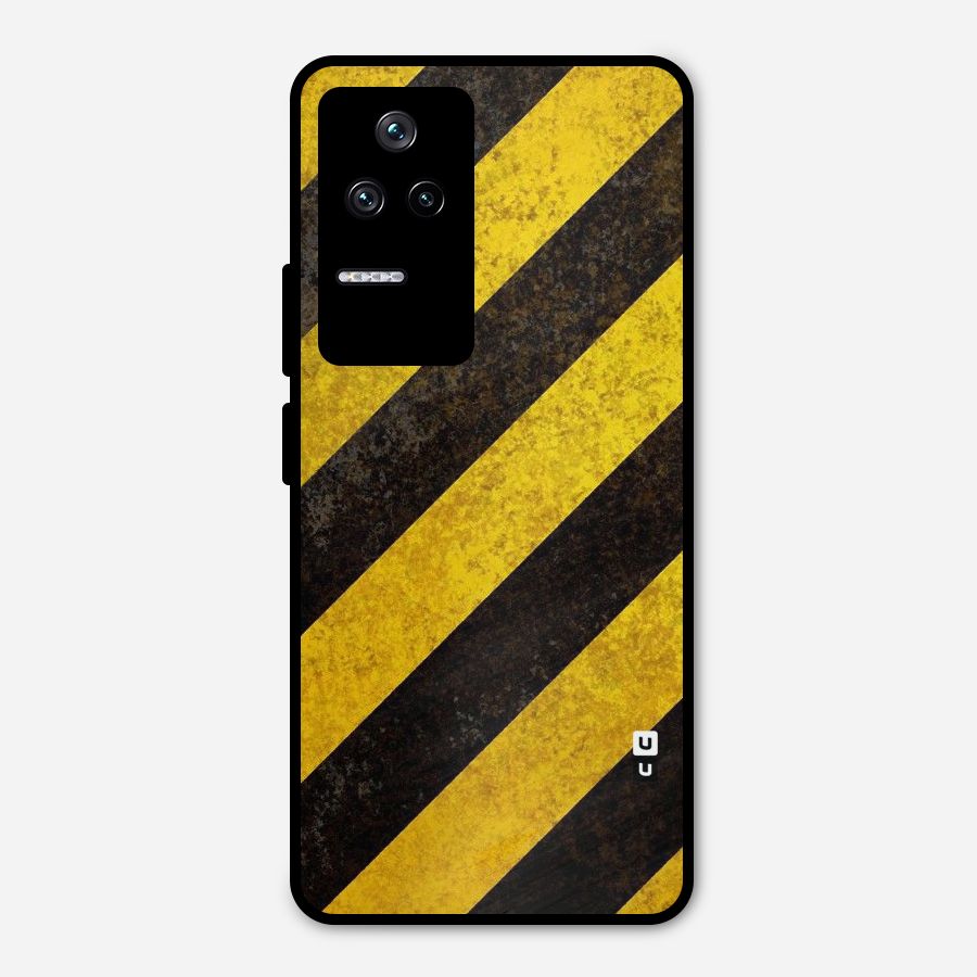 Shaded Yellow Stripes Metal Back Case for Poco F4 5G